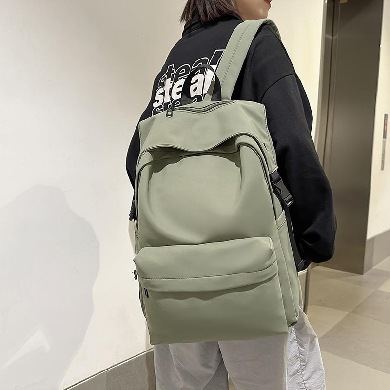Men Large Capacity Backpack Women Solid Color Backpack Junior Senior High School Student Schoolbag