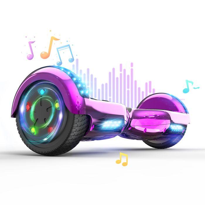 Hoverboard 6,5 Zoll mit Bluetooth und LED - RCB - Perfektes Geschenk für Kinder Chrom-Rosa rosa