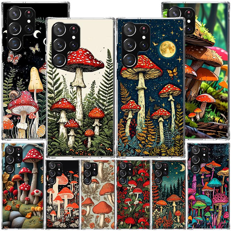 Colorful Mushroom Phnoe Case for Samsung Galaxy S26 S25 Edge S23 S24 Ultra S22 Plus S21 S20 FE Unique Cover Soft Coque Galaxy S2