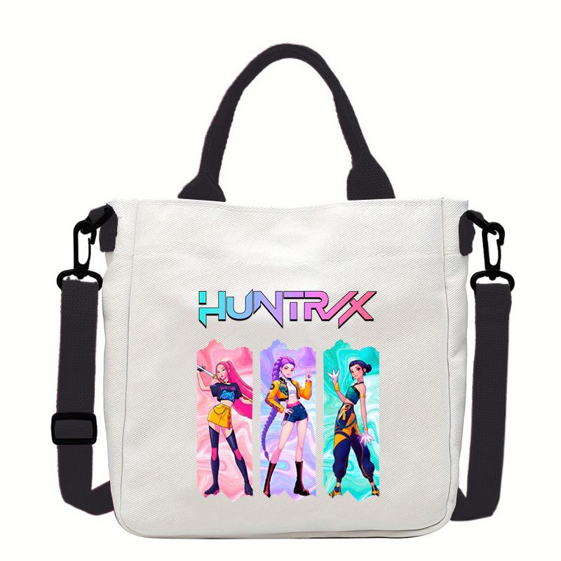 Kpop Animation Movie Peripheral Cartoon Printing Fashion Shoulder Bag Cross-border Lightweight Large Capacity Canvas Bag Tote Bag No specifications