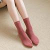 5 Pairs Unisex Mid-Calf Socks, Solid Colors, Versatile for Casual/Sports, Cotton, Warm, Sweat-Absorbing, Perfect for Autumn/Winter