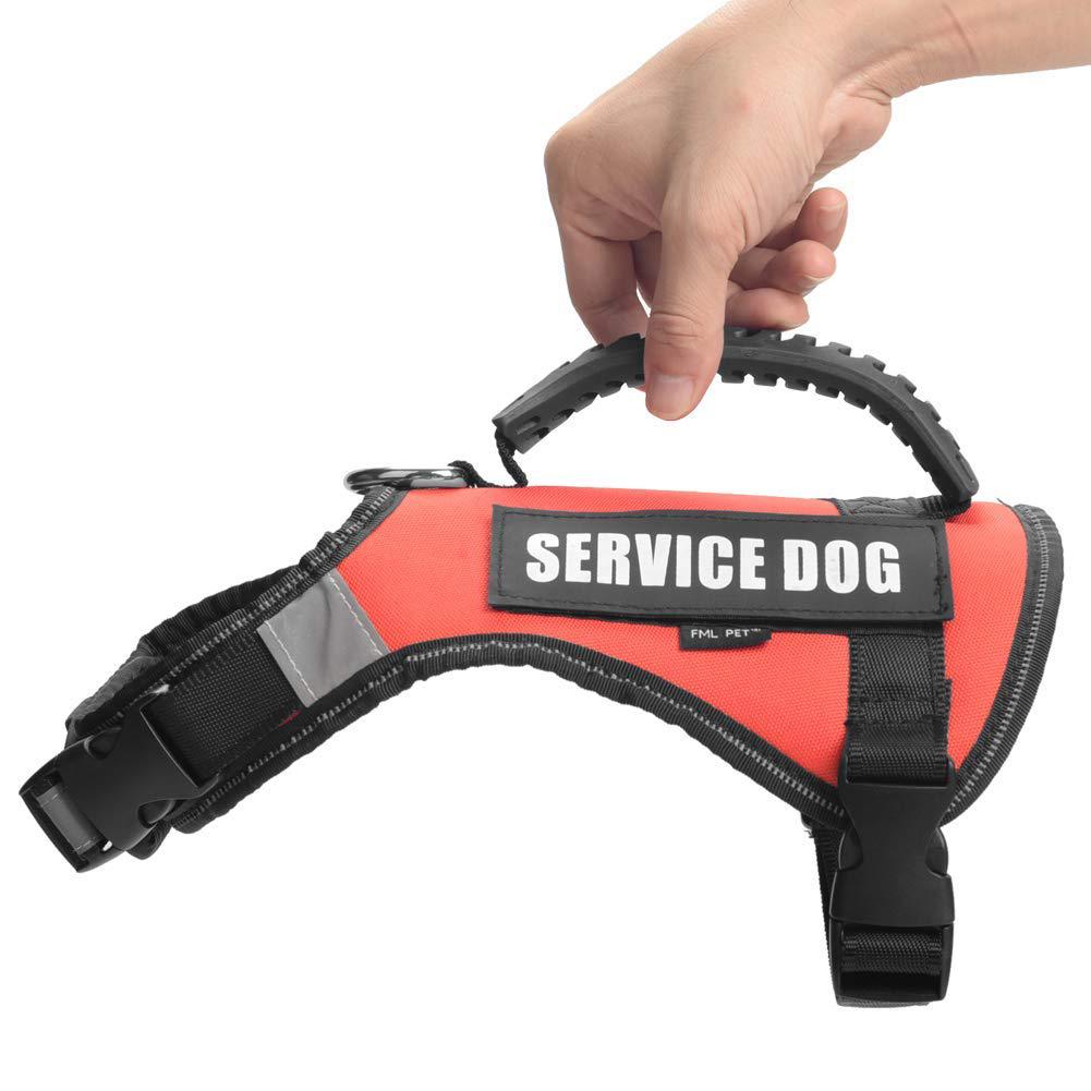 Red Service Dog Pet Harness for Outdoor Walking