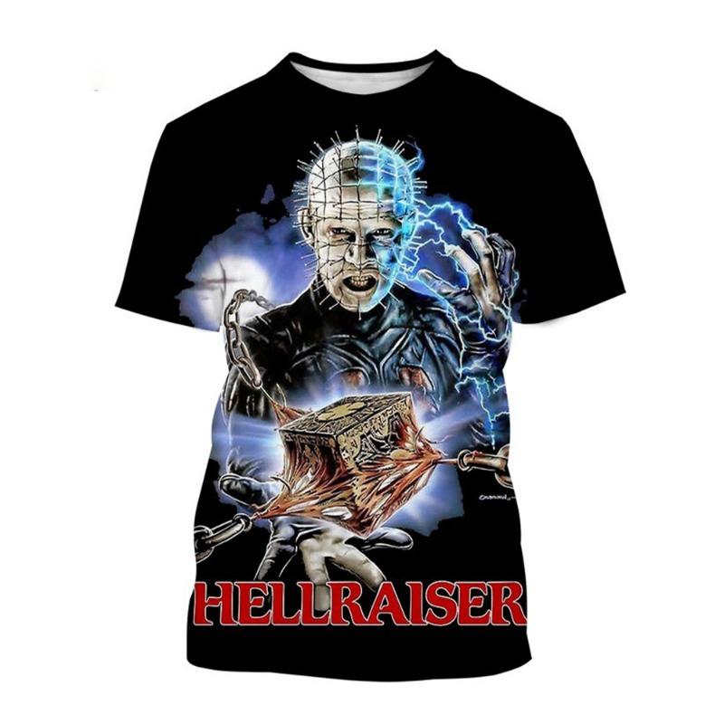 Summer fashion trend creative 3D printing printed horror movie hip-hop casual comfortable printed short sleeved shirt