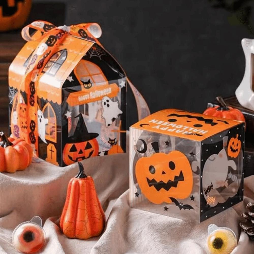 10Pcs Non Candy Snack Packaging Box Cartoon Ghost House Cookie Box  Themed Party Supplies