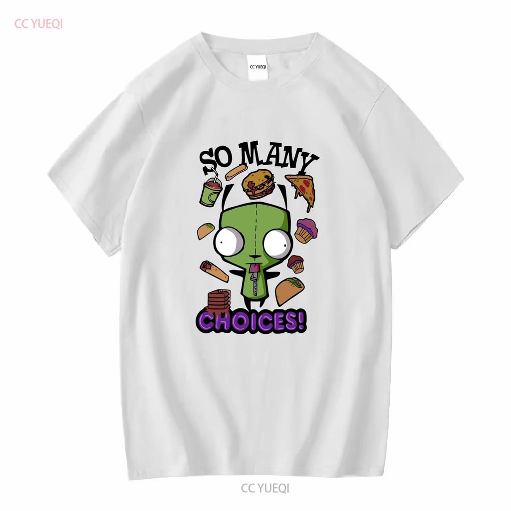 Emo Scene fashion shirt Invader Zim So Many Choices T 2000s Vintage Hot Topic long or short sleeves vintage Washed Stylish