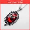 Gothic Bat Pendant Necklace With Red Jewelry Charm For Vintage Style Jewelry Lovers