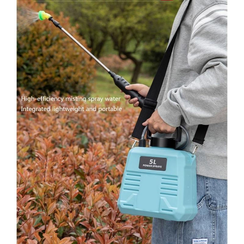 Spruzzatore da Giardino Elettrico 5L Manico Ricaricabile 4 Modelli di Nebulizzazione Lancia Telescopica Spruzzatore d'Acqua per Giardino