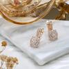 New  Rose Gold Dangle Earrings Micro-Wax Inlay Natural Zircon Women Earrings Luxury Wedding Fashion Jewelry