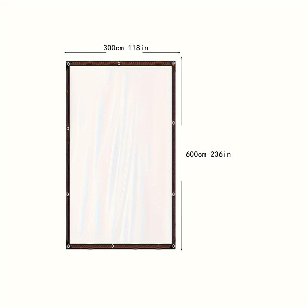 1 stk. kraftig gjennomsiktig vanntett presenning - UV- og ripebestandig, ideell for drivhus, balkonger og utendørs beskyttelse