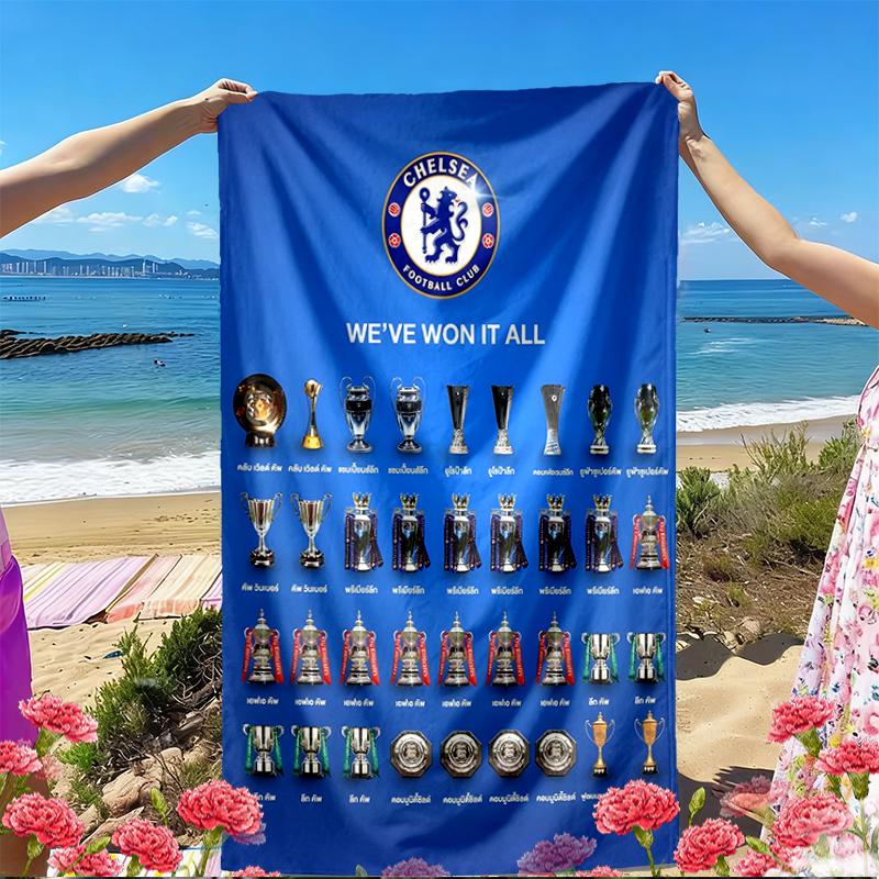 Chelsea F.C Print Beach Towel, Versatile Lightweight Absorbent Beach Towel for Pool Surf Yoga Bathroom, Perfect Birthday Holiday Gift