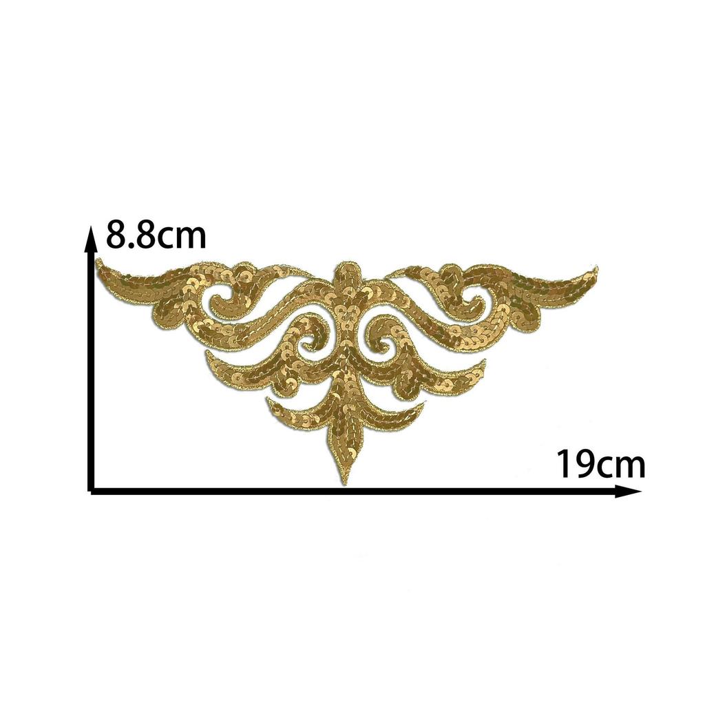 New Chinese Pattern Sequin Embroidery Cloth Sticker Diy Handmade Clothing Accessories Stage Opera Decal Decorative Fabric