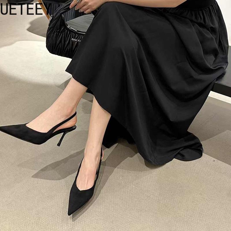 Fashion 2025 Summer Leopard High Heel Women Sandals Fashion Pointed Toe Shoes Design Style Banquet Party Sandals Shoes