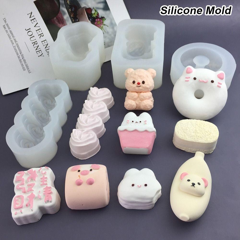 1Pcs Animal Bunny Kitten Silicone Mold Multifunctional Cute Candle Mold Cartoon Baking Mould