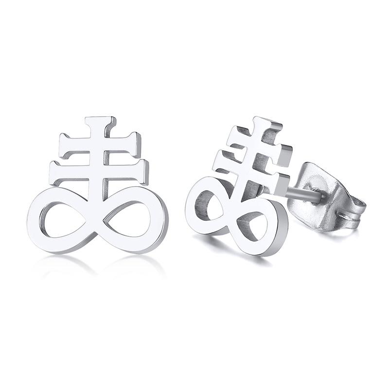 

Cross Leviathan Punk Earrings for Women Stainless Steel Stud Earrings