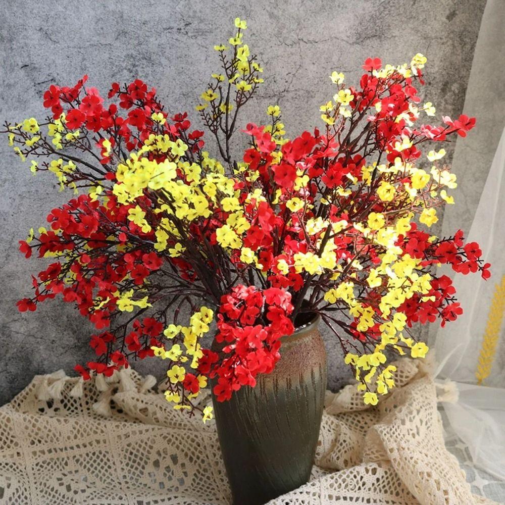 

50cm Artificial Flowers 5 Forks Fake Plants Photography Props Gypsophila Bouquet Garden мандариновый