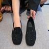 Mode 2024 Mode Damen Schuhe Flache Damenballerinas Heißer Verkauf Eckige Zehenpartie Tägliche Ballerinas Damen Hohe Qualität Nieten Flach Niedrige Absätze Zapatos