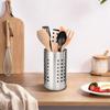 Silver Stainless Steel Chopsticks Cage Hollowed Tableware Storage Tube Chopstick Basket  Knives
