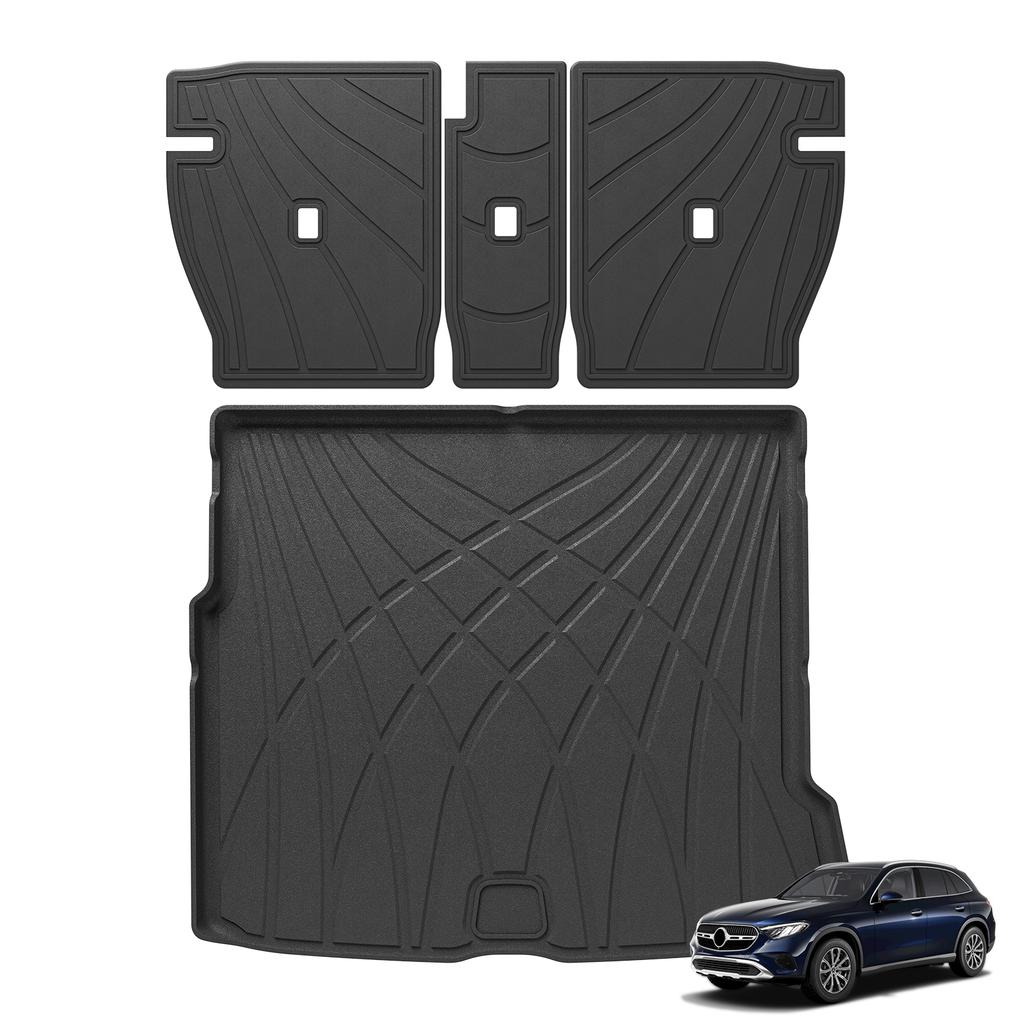 Smabee Left Drive for Benz GLC SUV 2023-2026 (Not for Coupe & PHEV (350e)) 5seat TPE 3D Car Floor Mats Trunk Pad Accessoreis