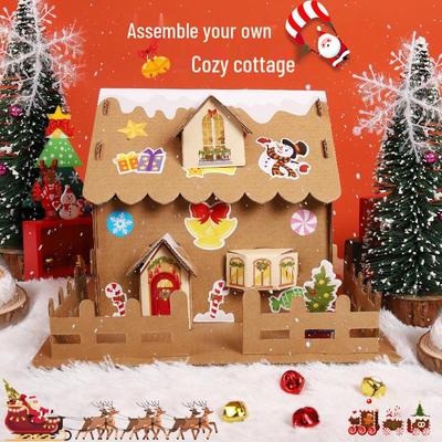 Kit Casa di Biscotti Igloo di Natale Fai da Te per Bambini con Adesivi Renna