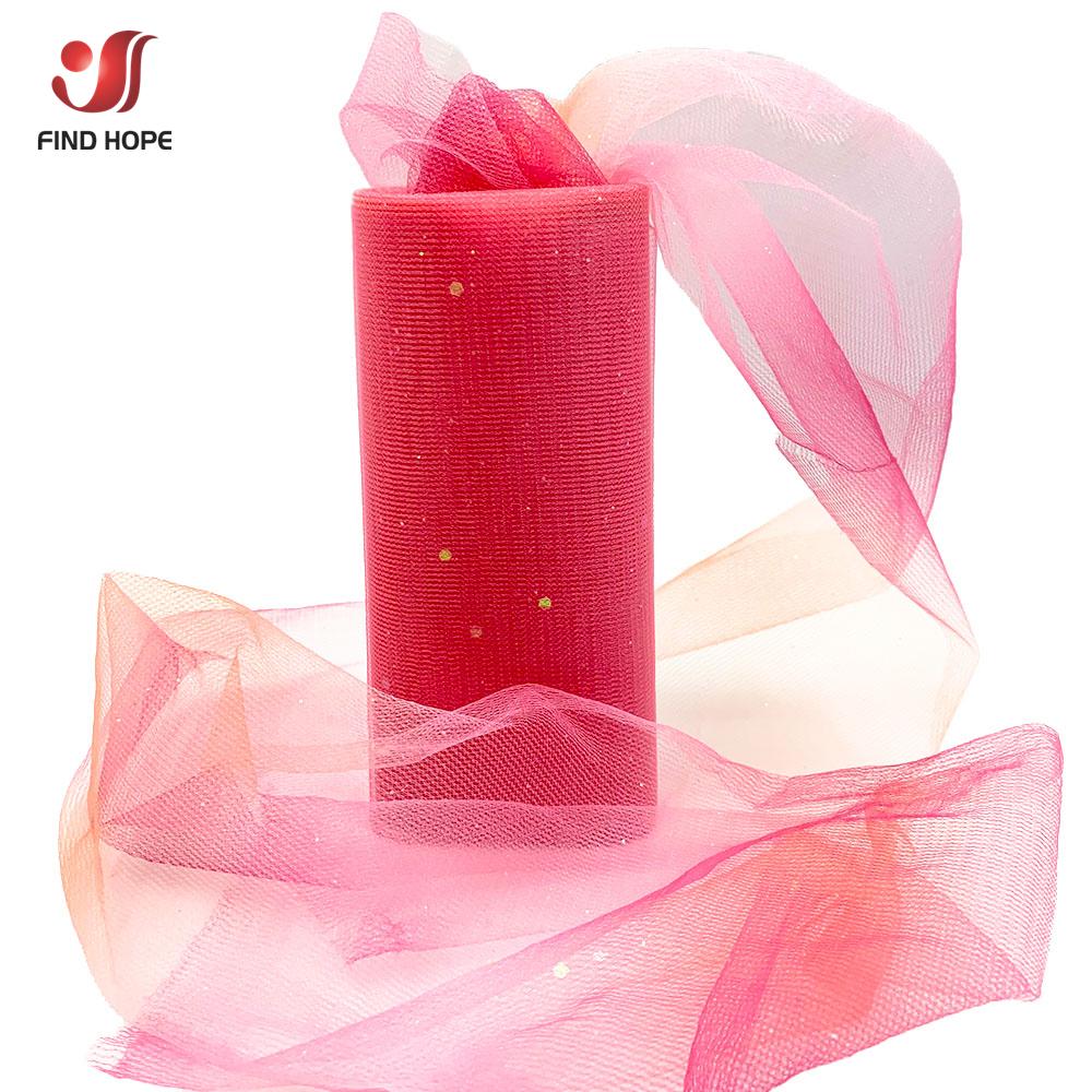 New Design Ombre Glitter Mesh Fabric - Shimmer Gradient Tulle for Bridal Accessories, Party Decor & DIY Costume Craft (10Yards)