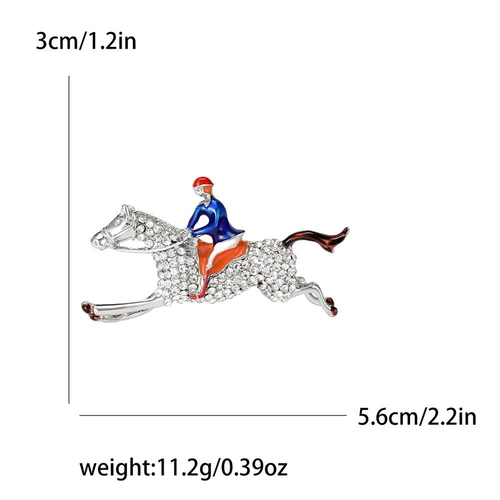 

Rhinestone Decoration Horse Rider Brooch Alloy Jewelry Accessories Soldier Lapel Pins Party синій