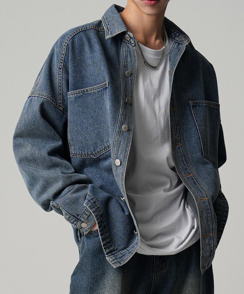 Urban Dress Buko Pocket Denim Shirt Ash Light Blue