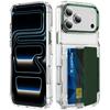 18pro Dual Card Slot Transparent Holder Case for iPhone 18 Pro Max 15 17 Pro 16 12 13 11 Shockproof Wallet Slot Shell Hard Cover