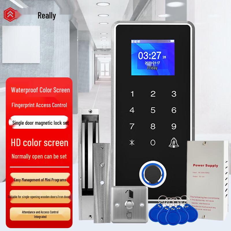 

Realand Waterproof Fingerprint Access Control & Attendance System with Magnetic Lock CN plug (adapter included)