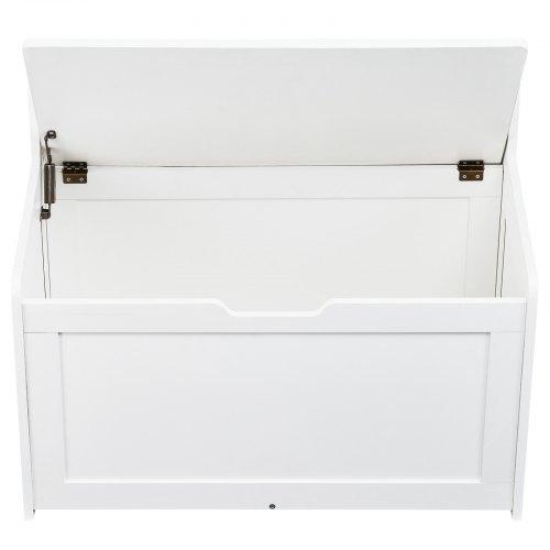 VEVOR Wooden Toy Chest for Kids, Toddler Toy Storage Box with Flip-Top Lid and Safety Hinge