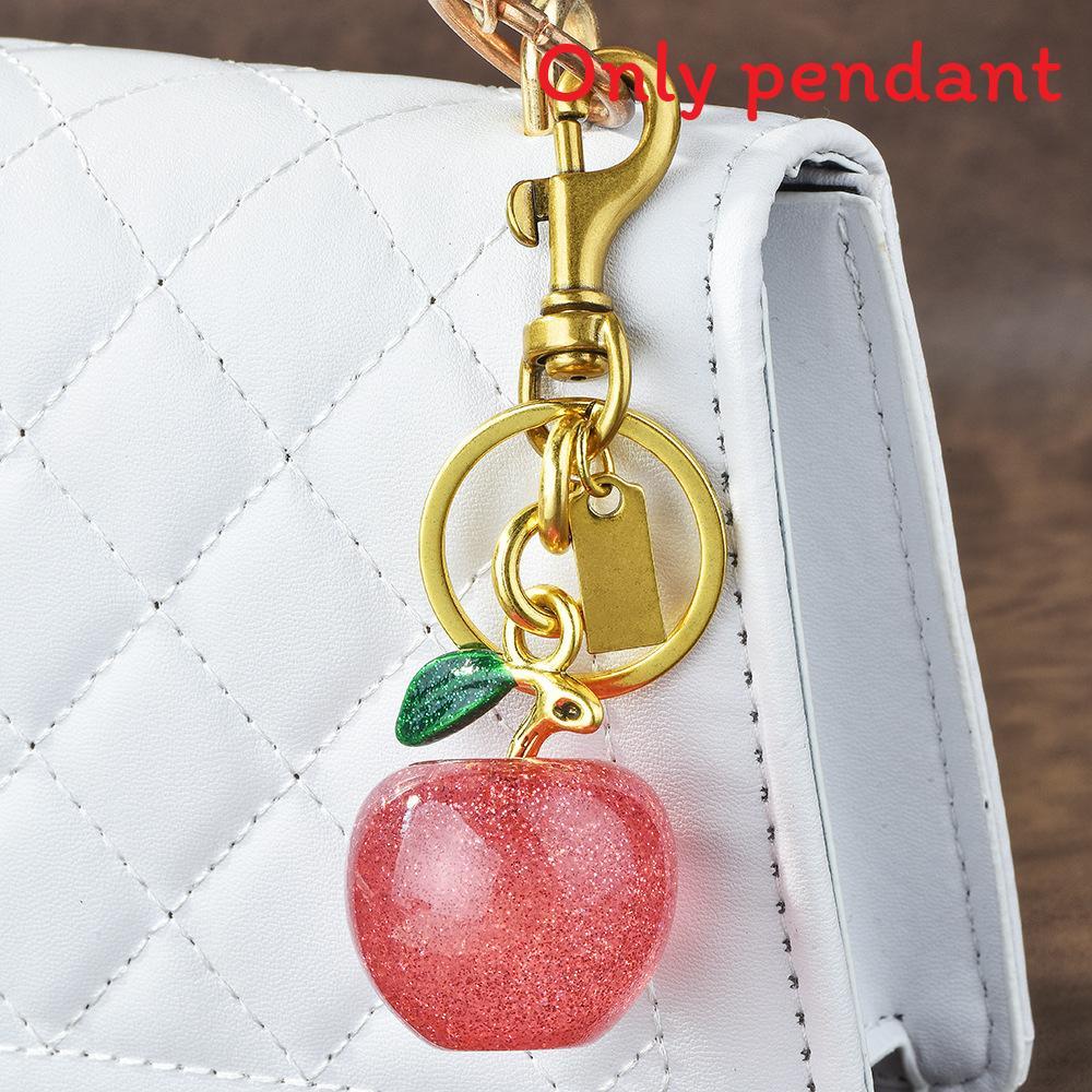 Apple Keychain Bag Charm With Electroplated Metal For Fashion Accessories