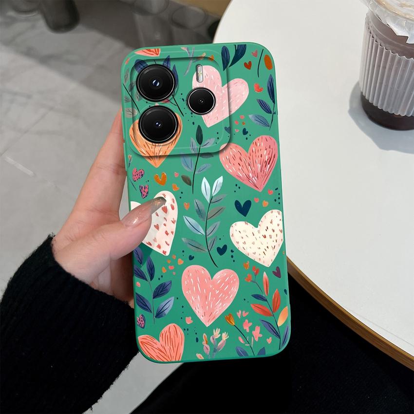 New Cover For Redmi Note 14 14Pro 14 Pro+ 14S Phone Case Lovely Heart Patterns Premium Protection Housing For Note14ProPlus Soft Liquid Silicone Shell