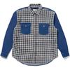 Levis Silver Tab Series Patchwork Plaid Drop Shoulder Long Sleeve Shirt Men Shirts Blue A57670003