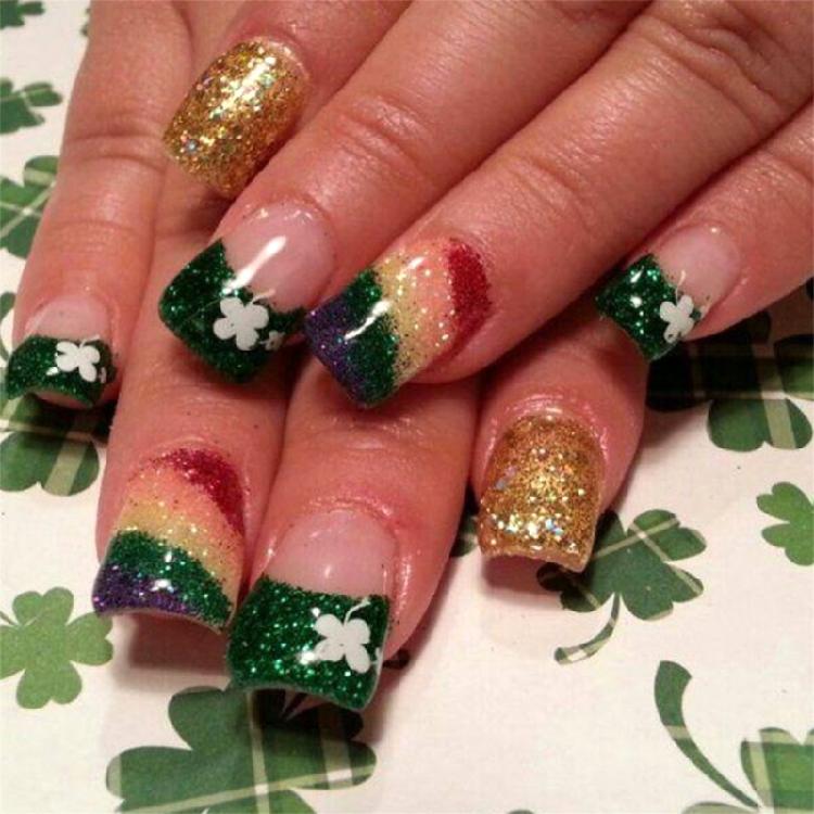 Square Nail Tips Fake Nail Glues On Nail Stick On Nail Saint Patrick’s Day Press On Nail Artificial False Nail Women 1