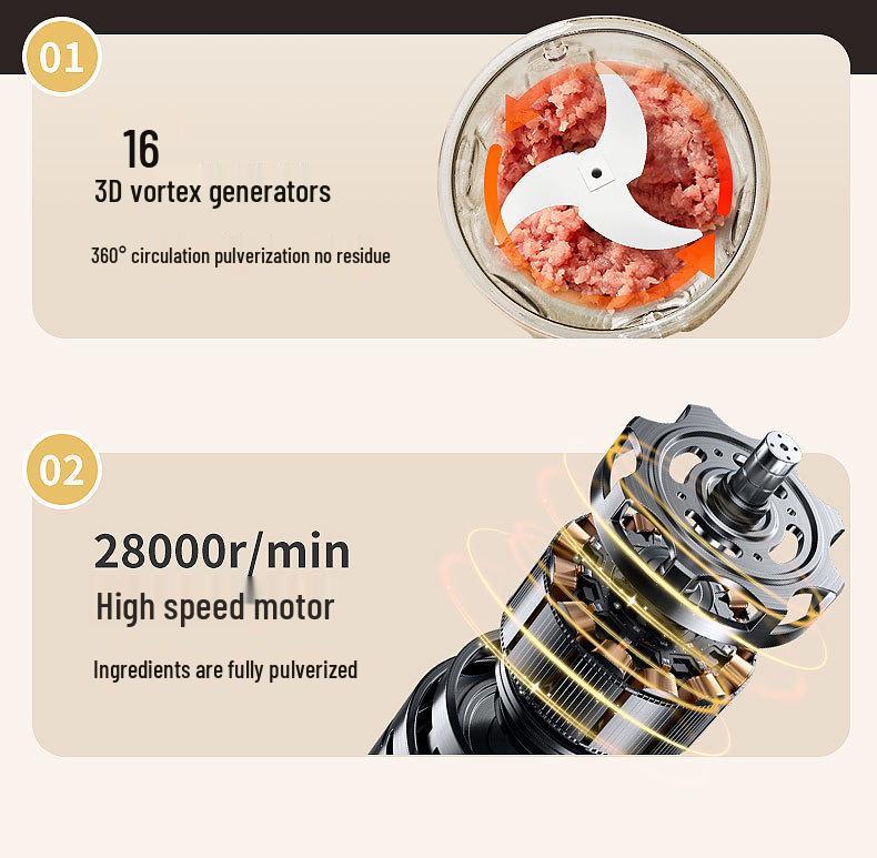 Compact Wireless Electric Garlic and Meat Grinder - Baby Food Maker & Multifunctional Food Processor