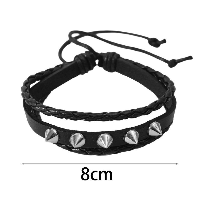 

Vintage Punk PU Leather Rivet Bracelets Fashion Women Men Personality Braid Bracelet Spiked Bangle Y2K Goth Jewelry Accessories