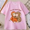 Viral Punch Monkey T Shirt Cute Baby Monkey with Plush Toy TShirt Casual Short Sleeve Animal Lovers Tshirt Cute Graphic Tees