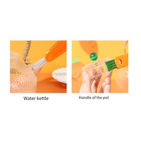 3Pcs 3 in 1 Cleaning Brush Set Portable Cup Lids Bottle Seals Container Gaps Cleaning Scrubber Kit with Precision Crevice Brush Heads Cleaning Tools