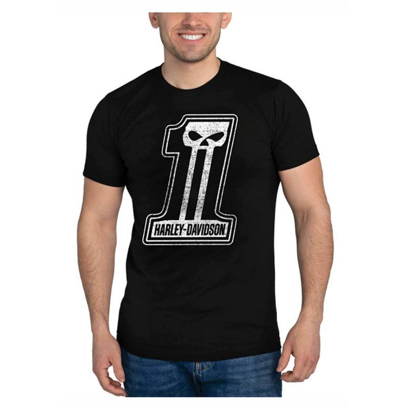 Harley-Davidson Men's Dark Trait Poly-Blend Short Sleeve Crew Neck T-Shirt - Black