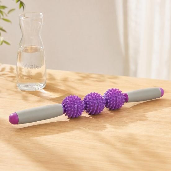 Massage-Rollenstab mit 3/5 Noppenbällen, Faszien-Muskel-Cellulite Tiefengewebs-Massagegerät, Massagegerät für Muskelkater, Nacken, Bein, Rücken