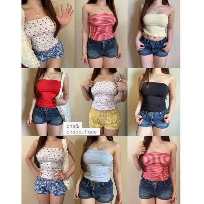 

Export Vine * Good Texture Sexy Floral Pure Color All-Matching Stretch Tube Top Summer Female C896 Pure White (No. 1 color is severely flawed L