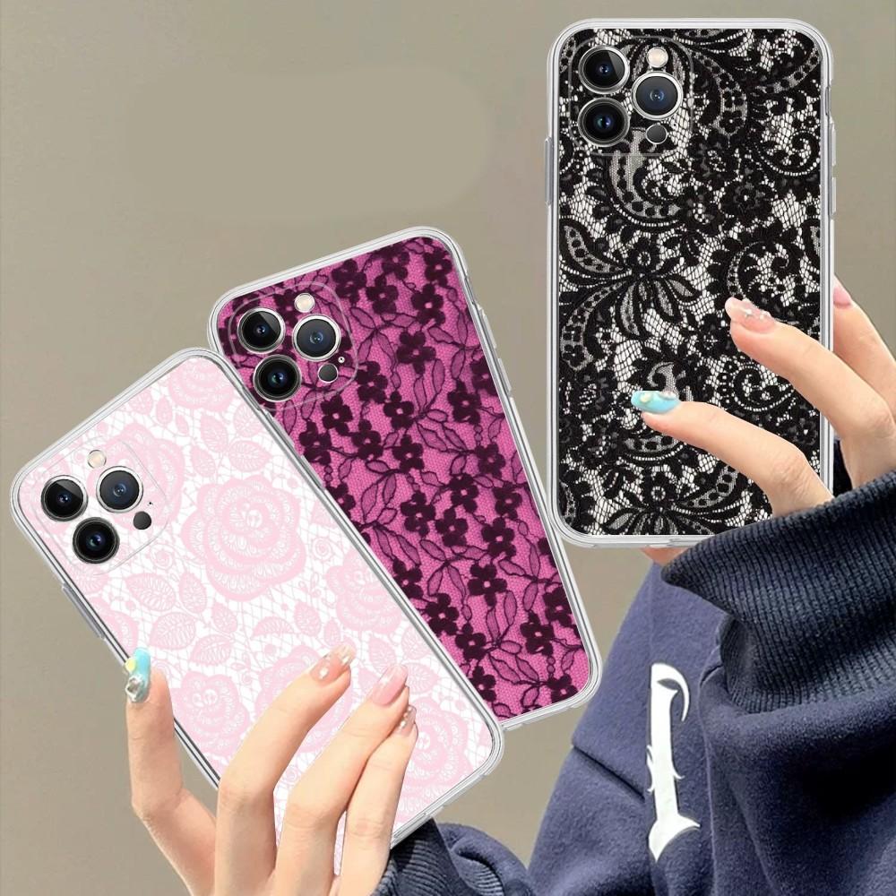 Lace Style Cool Girl Phone Case For IPhone 16 15 14 13 12 Mini 11 Pro XS Max X XR SE 6 7 8 Plus Soft Silicone Cover