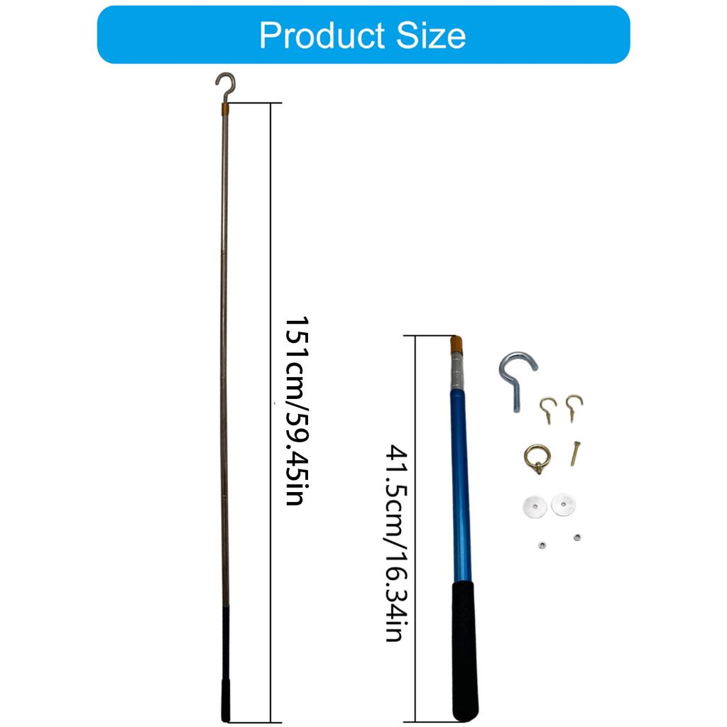Sturdy Attic Ladder Pull Down Hook Kit Metal Replacement System Comfortable Grip Loft Ladder Operators For Safe Access