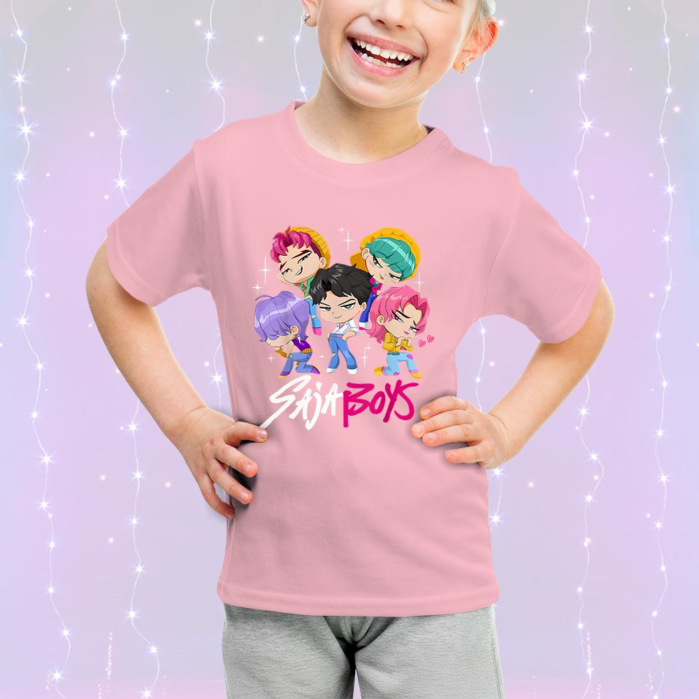 Søt tegneserie Barneklær Bomull KPop Devil Hunter Mote Casual Topp Kortermet Jente Gutt Fan Gave T-skjorte