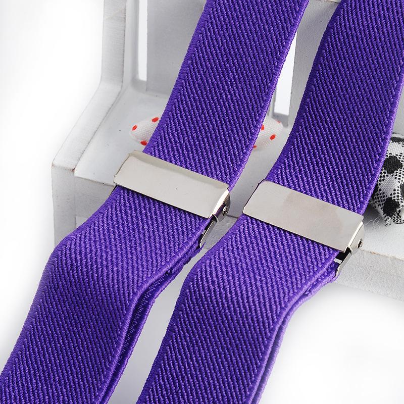 Unisex British Purple 2.5cm Y-Back Elastic Suspenders