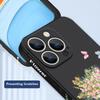 Luxury Girl Flower Lanyard Case For iPhone 15 16 17 Pro Max Soft Silicone Cover Coque For iPhone 11 12 13 14 Pro Max 16E 17 Air