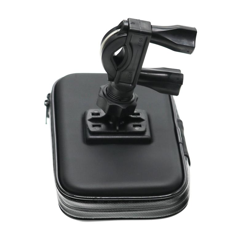 LMoDri Motorcycle Handlebar Phone Holder Zipper Pocket Waterproof PU Leather Accessories Dual Screw for Harley