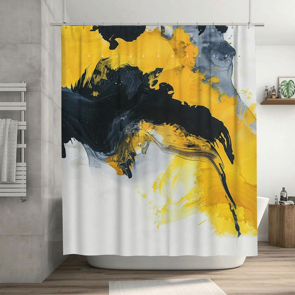 Abstract Colorful Shower Curtain Modern Art Design for Bathrooms Easy Installation + Free Shipping