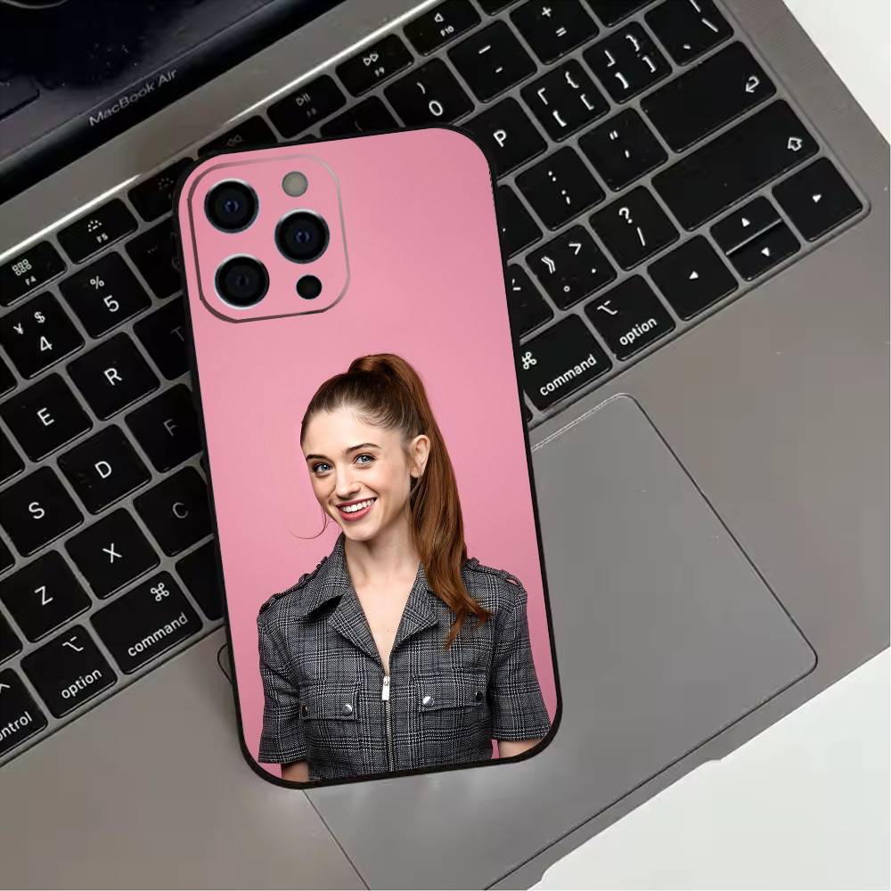 

Actress Natalia Dyer Phone Case For iPhone 17,16,15,14,13,12,11 Plus,Pro Max,XS,Soft Silicone Black Cover iPhone14Plus