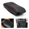 BLACK Leather+Red Center Console Lid Armrest Cover For Toyota Camry 2006-2011