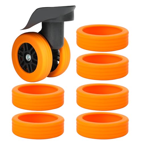 

Чехлы на колеса rhinocats, бесшумные, чехлы на колеса чемодана, стильные, универсальные, оранжевые, набор из 8 шт.